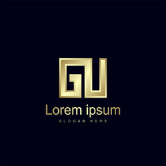 Initial Letter GU Logo Template Vector Design