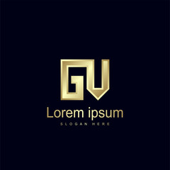 Fototapeta premium Initial Letter GV Logo Template Vector Design