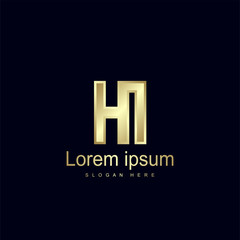 Obraz premium Initial Letter HI Logo Template Vector Design