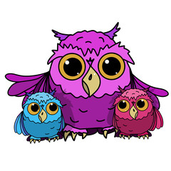 Obraz premium Illustration Owl with Owls