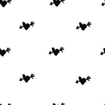 Hearts vector set. Hand drawn doodle vector isolated on background. Inked heart. Sketch style