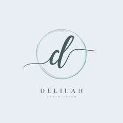 Elegant Initial Letter Type D Logo With Brushed Circle 
