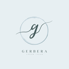 Elegant Initial Letter Type G Logo With Brushed Circle 