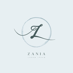 Elegant Initial Letter Type Z Logo With Brushed Circle 
