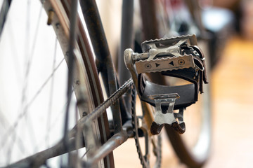 Fototapeta na wymiar Pedal of vintage bicycle