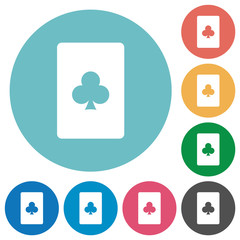 Club card symbol flat round icons