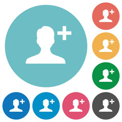 Add new user flat round icons