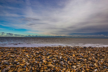 A stony beach on the Suffolk Coast