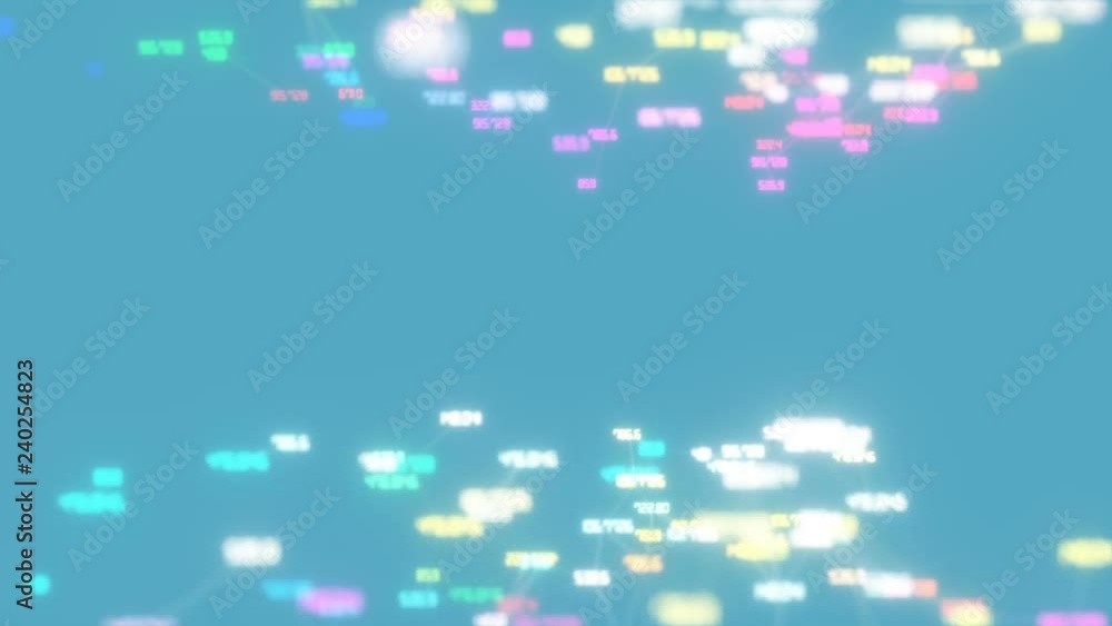Poster blurred numbers.social network connections. connecting people on the internet. seamless loop.