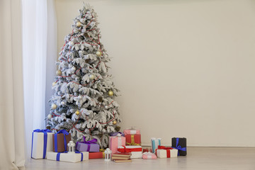 Christmas tree Garland lights new year holiday gifts white home decor