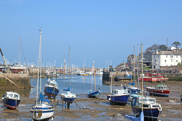 Fototapeta na wymiar Brixham harbour, Devon at low tide