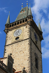 Fototapeta na wymiar clock tower of the city of Prague the capital of the Czech Repub