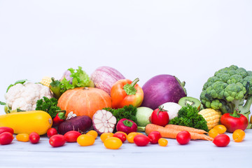 Collection vegetables and fruits.