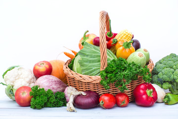 Fresh vegetables in basket