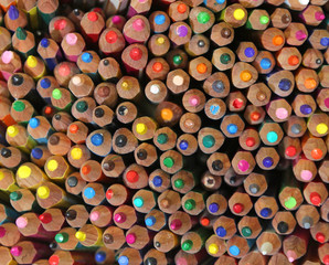 backgrounds of many colored pencils