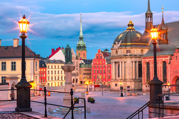 Fototapeta premium Birger Jarls torg in Stockholm, Sweden