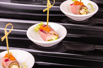 A roll vegetable with greens