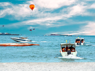 Summer time and fun activities in Pattaya, Thailand.