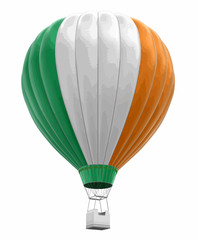Hot Air Balloon with Irish Flag. Image with clipping path