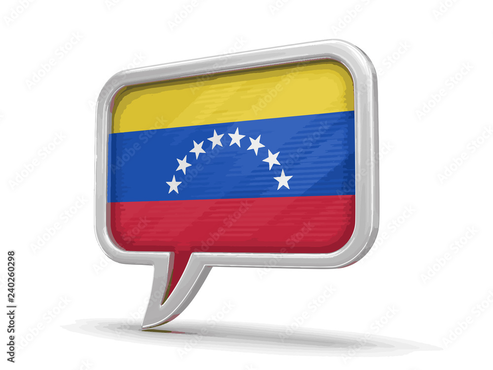 Poster speech bubble with venezuela flag. image with clipping path