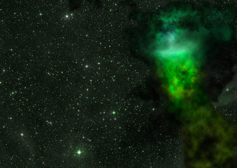 Star field in space and a nebulae. 3D rendering