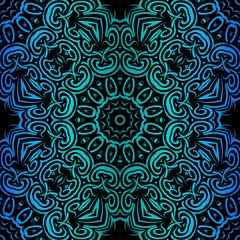 Fototapeta premium Ornamental Floral Print With Color Seamless Ornament. For Design Of Carpet, Shawl, Pillow, Cushion. Vector Illustration