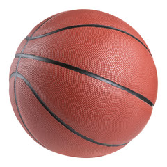 rubber orange classic basketball ball on a white background, isolate