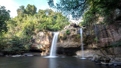 Haew Suwat waterfall  at Khao Yai National Park  Nakhon Ratchasima povince , Landscape Thailand