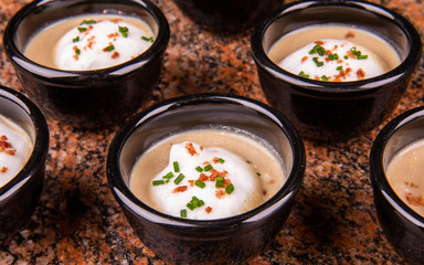 Mousse from mushrooms with cream and green onions