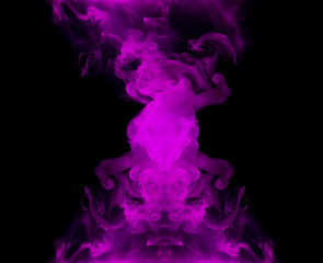 purple smoke at black background 