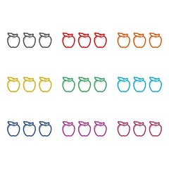 Apples icon or logo, color set