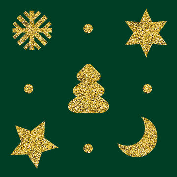 gold pattern on green background