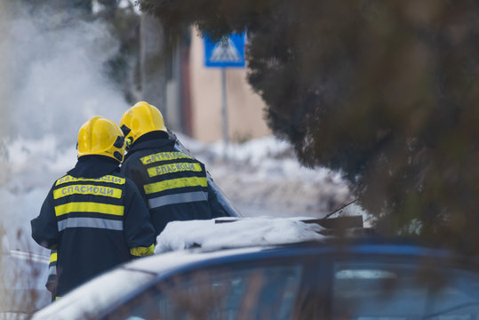 Firemen in action