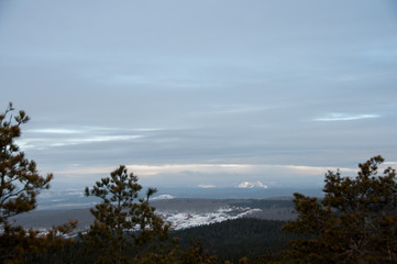 Winter landscape on top of the mountains