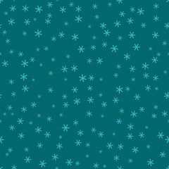 Abstract seamless pattern with snowfall. Christmas greeting card template.