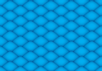 3d rendering. Seamless modern design blue fish or snake skin surface pattern curve texture background.