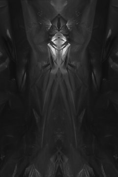 Dark modern photography folding symmetric background texture. 