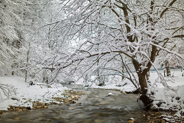 Obraz na płótnie Canvas Winter landscape with river