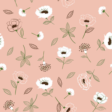Retro Blossom  Floral pattern in the blooming botanical  Seamless vector texture. For fashion fabric.