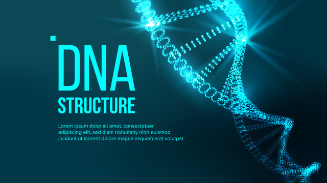 Dna Structure Vector. Evolution Symbol. Chemistry Cover. Microscopic Element. Illustration