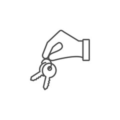 Hand with keys vector icon