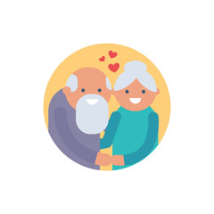 Elderly couple vector icon