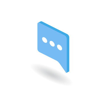 Dialogue, Speech Bubble Isometric Vector Icon