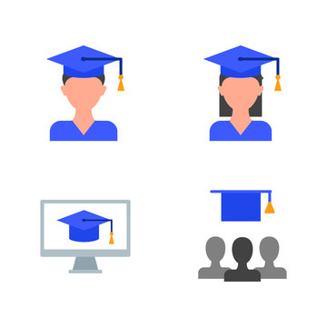Graduates vector icons