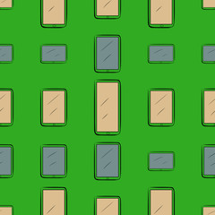 Seamless abstract background with handphone or mobilephone. Backdrop, shape, texture & wallpaper.