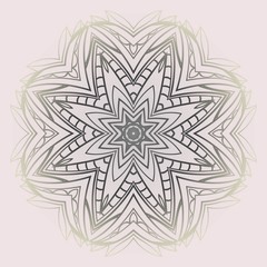 Indian floral mandala pattern.Vector Henna tattoo style. Can be used for textile, greeting card, coloring book, phone case print.