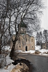 old castle in winter