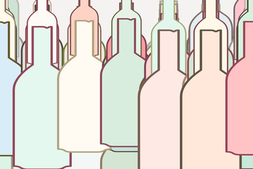 Bottle illustrations background abstract, hand drawn texture. Wallpaper, effect, template & design.