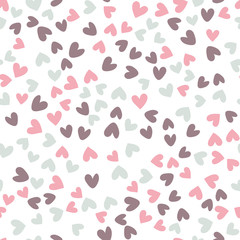 Seamless pattern with colorful hearts for Valentine's Day. Vector