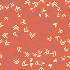 Colorful vector pattern with different shapes objects. Texture background for textile, print, paper, fabric background, wallpaper